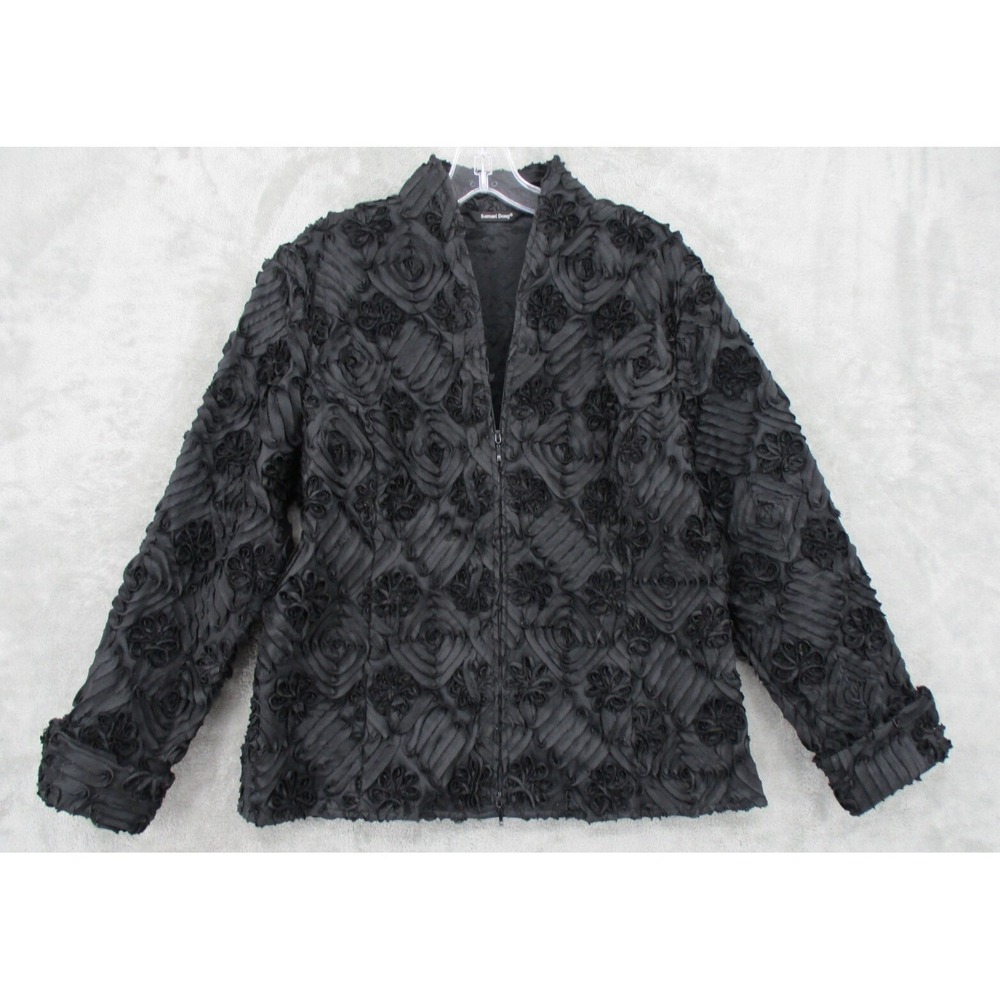 Samuel Dong Jacket Womens XL 3D Floral Evening Event Avant Garde Wearable Art